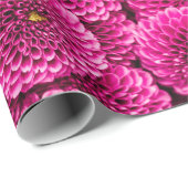 Magenta Chrysanthemum Floral Wrapping Paper Geschenkpapier (Rolleneckpunkt)