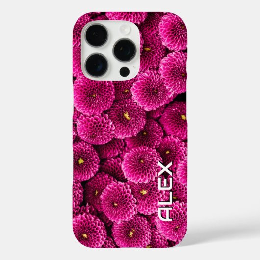 Magenta Chrysanthemum iPhone Case - Bold Floral Ar (Rückseite)