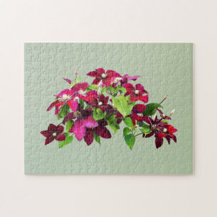 Magenta Clematis mit Wein Puzzle