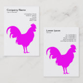 Magenta Cockerel - Schwarz auf Weiß Visitenkarte (Vorne/Hinten)