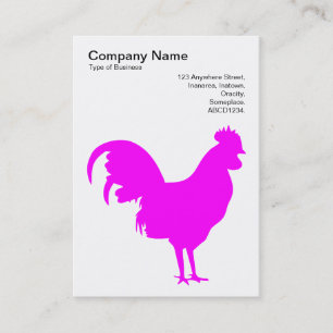 Magenta Cockerel - Schwarz auf Weiß Visitenkarte