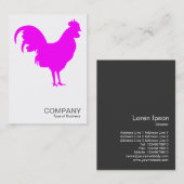 Magenta Cockerel - Weiß Visitenkarte (Vorne/Hinten)