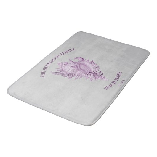 Magenta Conch Muschel Bath Mat Badematte (Schrägansicht)