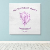 Magenta Conch Muschel Canvas Print Leinwanddruck (Insitu (Holzboden))