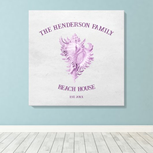 Magenta Conch Muschel Canvas Print Leinwanddruck (Insitu (Holzboden))