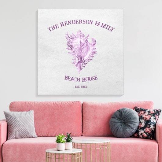 Magenta Conch Muschel Canvas Print Leinwanddruck (Insitu (Wohnzimmer))