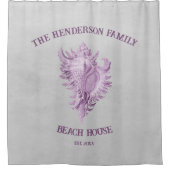 Magenta Conch Muschel Duschvorhang (Vorderseite)