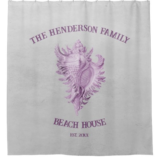 Magenta Conch Muschel Duschvorhang (Vorderseite)