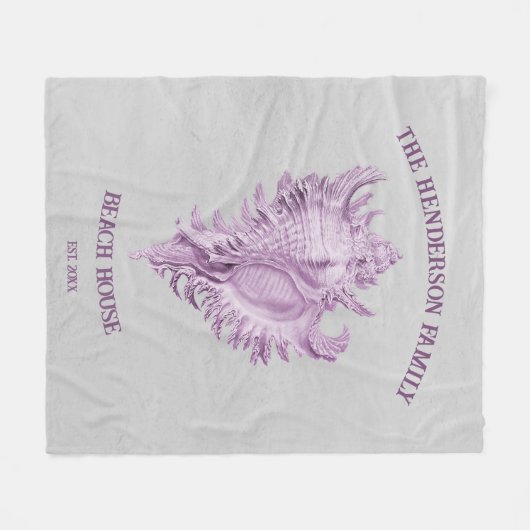 Magenta Conch Muschel Fleece Blanket (Vorderseite (Horizontal))