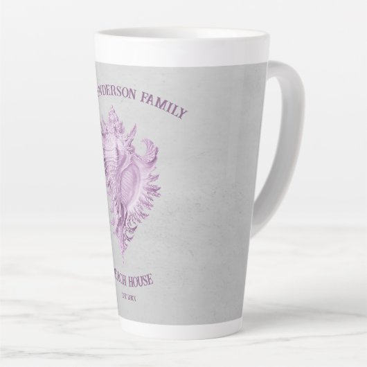 Magenta Conch Muschel Latte Tasse (Rechte Ecke)