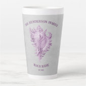Magenta Conch Muschel Latte Tasse (Vorderseite)