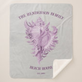 Magenta Conch Muschel Sherpa Blanket Sherpadecke (Vorderseite)