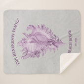 Magenta Conch Muschel Sherpa Blanket Sherpadecke (Vorderseite (Horizontal))