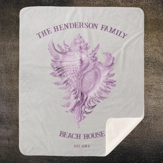 Magenta Conch Muschel Sherpa Blanket Sherpadecke