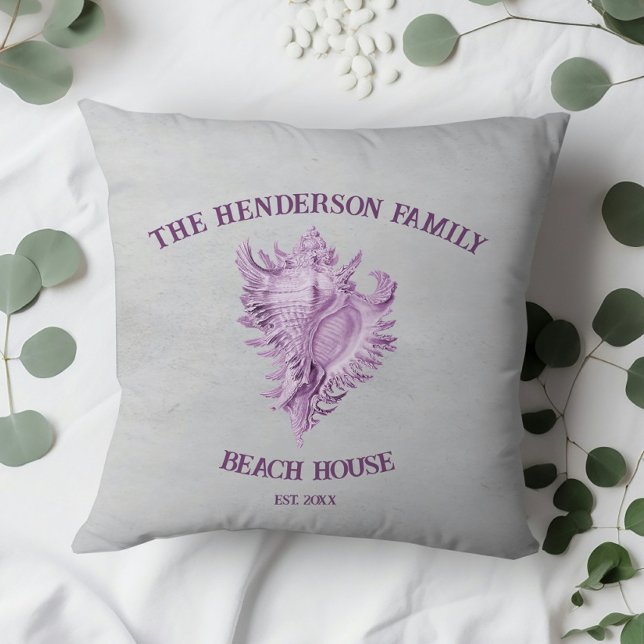 Magenta Conch Muschel Throw Kissen (Magenta Conch Shell Throw Pillow)