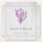 Magenta Conch Muschel Wedding Paper Untersetzer (Vorderseite)