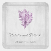 Magenta Conch Muschel Wedding Stickers (Vorderseite)