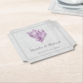 Magenta Conch Shell Hochzeit Papier Untersetzer (angewinkelt)