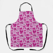 Magenta Coquette Bows Hearts Girly Schürze (Vorderseite)