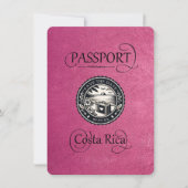 Magenta Costa Rica Passport Save The Date (Vorderseite)