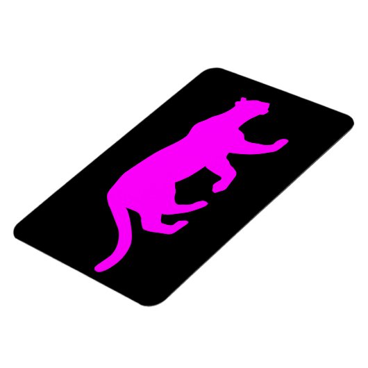 Magenta Cougar Puma Mountain Lion Silhouette Magnet (Linke Seite)