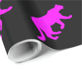 Magenta Cougar Puma Silhouette Geschenkpapier (Rolleneckpunkt)