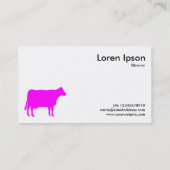 Magenta Cow Symbol - Weiß Visitenkarte (Rückseite)
