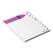 Magenta Crayon & Stars Farbenfrohe Note von Lehrer Notizblock (angewinkelt)