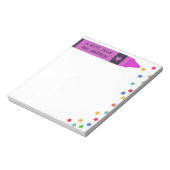 Magenta Crayon & Stars Farbenfrohe Note von Lehrer Notizblock (Rotiert)
