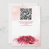 Magenta crimson burgundy Blume marsch Hochzeit Einladung (Rückseite)
