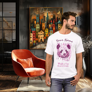 Magenta Cyber Panda – Benutzerdefinierter Name Wac T-Shirt