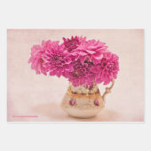 Magenta Dahlias Geschenkpapier Set (Vorderseite 3)