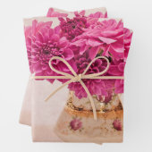 Magenta Dahlias Geschenkpapier Set (Beispiel)