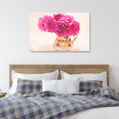 Magenta Dahlias Leinwanddruck (Insitu (Schlafzimmer))