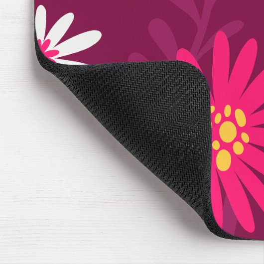 Magenta Daisy Design Mousepad (Ecke)