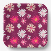 Magenta Daisy Design Pappteller (Vorderseite)