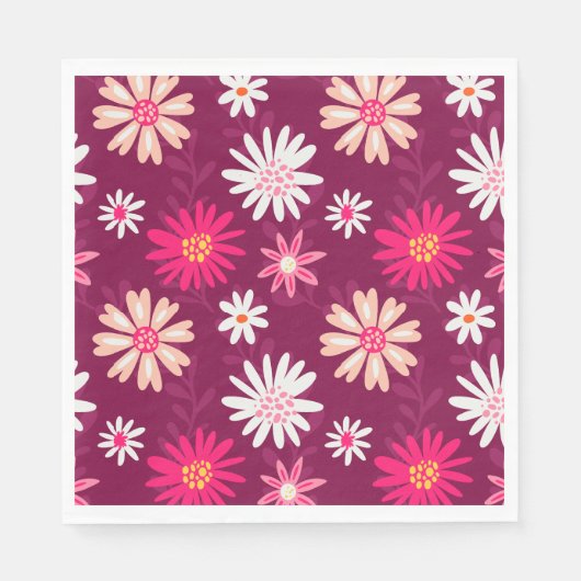 Magenta Daisy Design Serviette (Vorderseite)