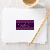 Magenta Damask Wedding Label Adressaufkleber (Insitu)