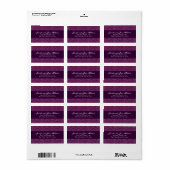 Magenta Damask Wedding Label Adressaufkleber (Vorne)