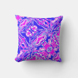 Magenta Dark Blue White Flower Diagonal Paisley Kissen