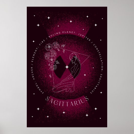 Magenta Dark Sagittarius Poster Portrait (Vorne)