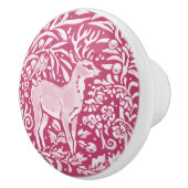 Magenta Deer Bird Blumenwald Waldland Natur Keramikknauf (Rechts)