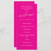 Magenta Delicate Calligraphy Geburtstagspartei Programm (Vorne/Hinten)