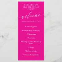 Magenta Delicate Calligraphy Geburtstagspartei