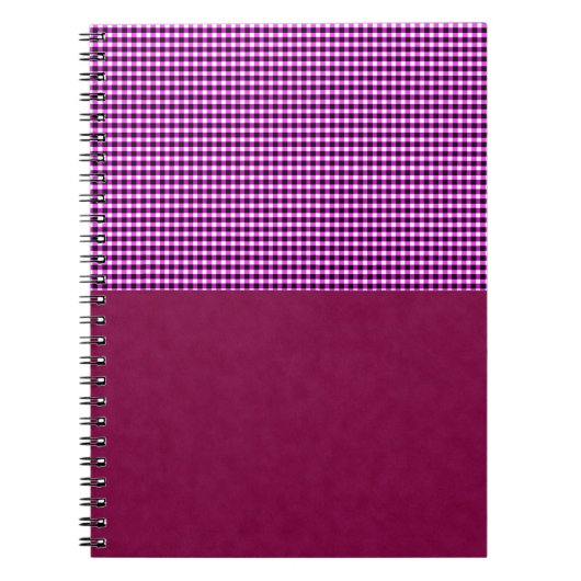 Magenta Denim and Tartan, Notebook Notizblock (Vorderseite)
