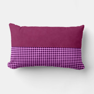 Magenta-Denim und Karo, Zierkissen