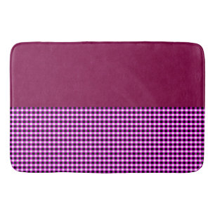 Magenta Denim und Tartan, Memory Foam Bathmat Badematte