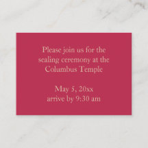 Magenta Diamonds Temple Sealing Einladung