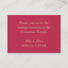 Magenta Diamonds Temple Sealing Einladung