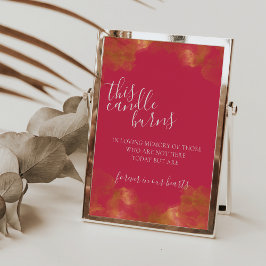 Magenta diese Kerze brennt in einem liebenden Gedä Poster